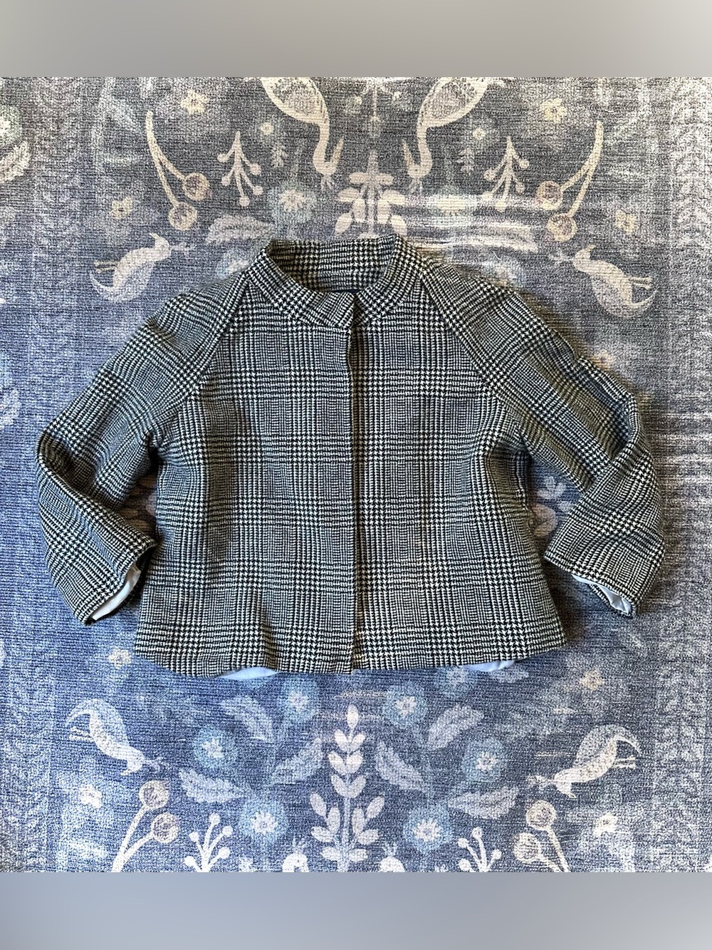 Brooks Brothers Black and White Glen Plaid cropped Jacket